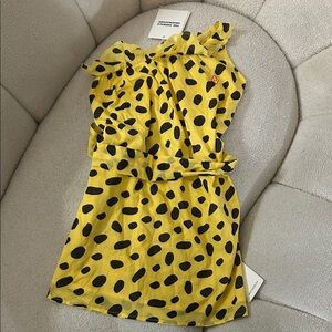 Charming Yellow Polka Dot Kids Dress